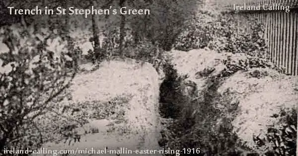 Trench in St Stephens Green. Image copyright Ireland Calling