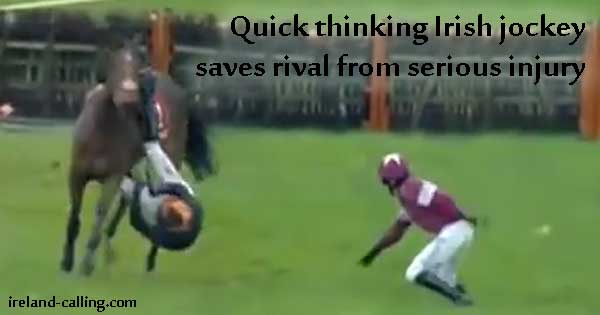 Quick thinking Irish jockey saves rival from serious injury