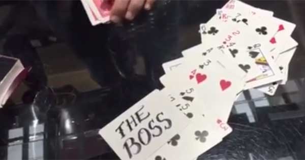 An Irish magician performed a card trick as he told a story about Bruce Springsteen