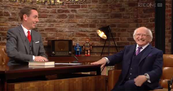 President Michael D Higgins chats with Ryan Tubridy on the Late Late Show