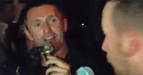 Robbie Keane singing at his retirement party