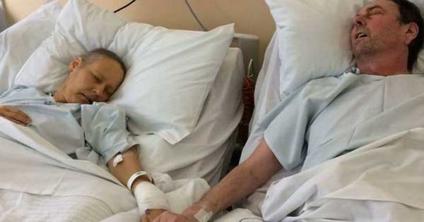 Children share photo of cancer suffering parents holding hands in final farewell