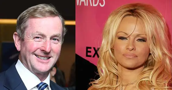 Pamela Anderson wants a Guinness with Enda Kenny. Photo copyright Toglenn CC3 and European People's Party CC2