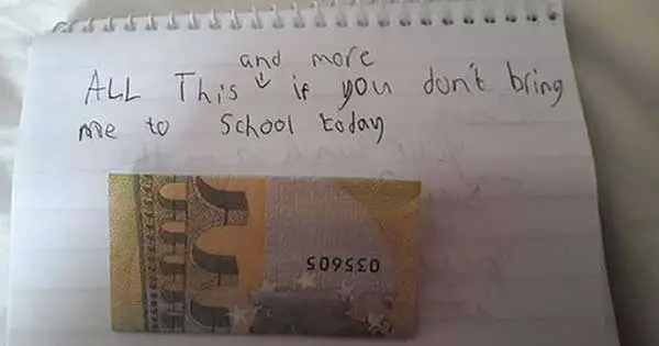 Irish lad sends mum charming note to get out of school
