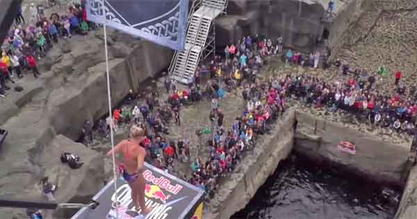 Irish island Inis Mór was the setting for the first round of the Red Bull Cliff Diving World Series