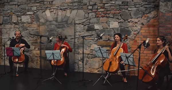 Classical band play U2 songs with just cellos and they are beautiful