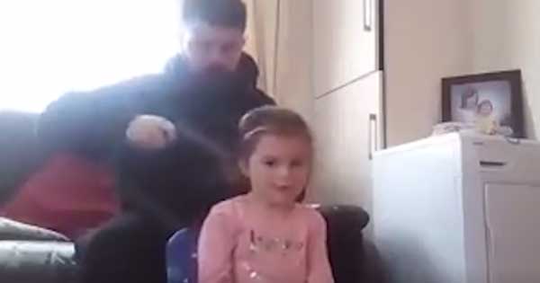 Irish dad uses vacuum to do daughter's hair