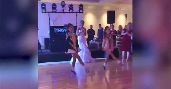 Video bride's niece and her friend perform an Irish dance at her wedding