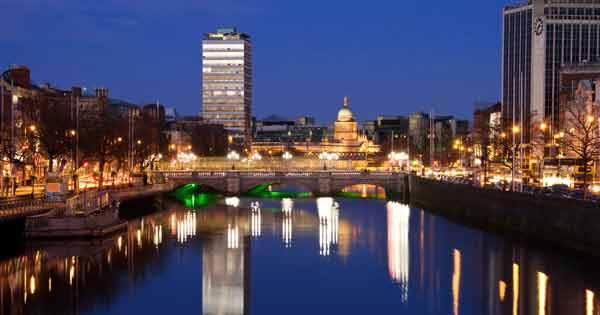 Dublin city sunset