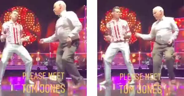 Hugh Jackman dad dancing with Irish fan