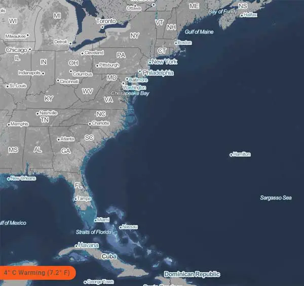 Interactive map shows the impact of rising sea levels on USA