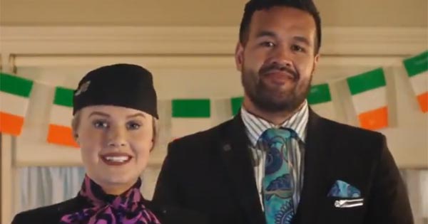 New Zealand airline pokes fun at the Ireland rugby team