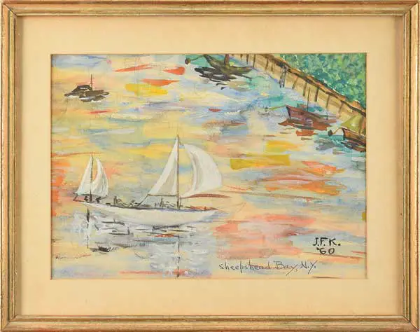 Two never before seen paintings by JFK to be sold at auction