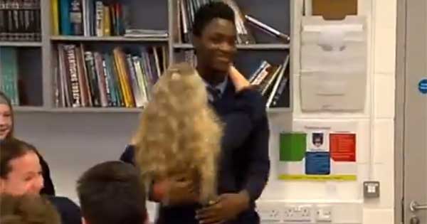 Nigerian-born Irish student celebrates with classmates after he’s allowed to stay in Ireland