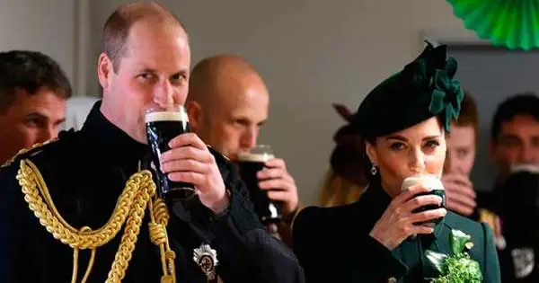 Prince William and Kate Middleton drinking Guinness