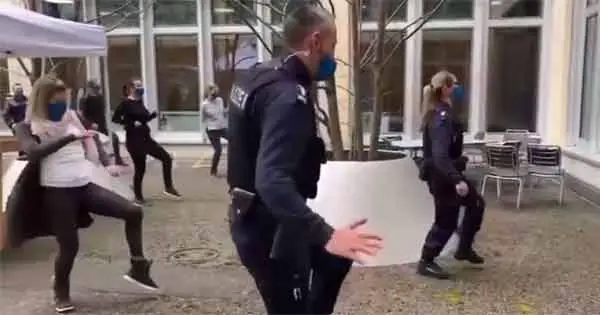 Swiss police dance routine