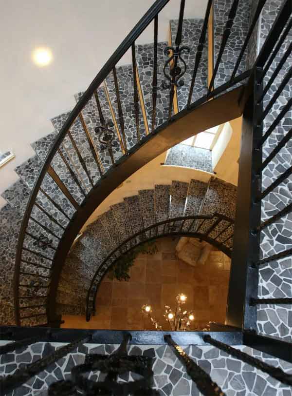 Heathfield Castle spiral staircase down