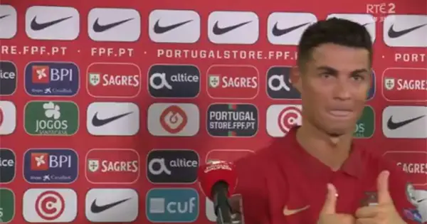 Ronaldo breaks Irish hearts and then cheekily walks out of interview