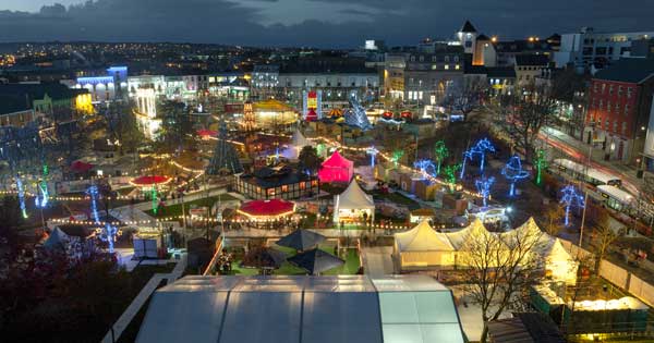 Galway Christmas market at night