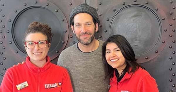 Paul Rudd at the Titanic Experience Museum in Cobh