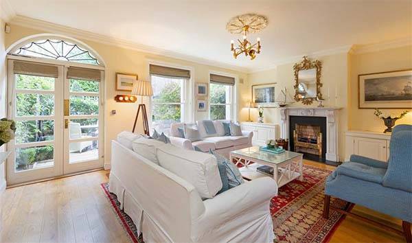 Living room in Gabriel Byrne's former Dublin house