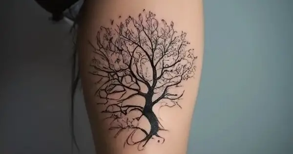 Tree tattoo on a person's arm.