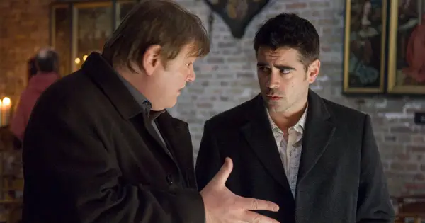Colin Farrell and Brendon Gleeson in In Bruges