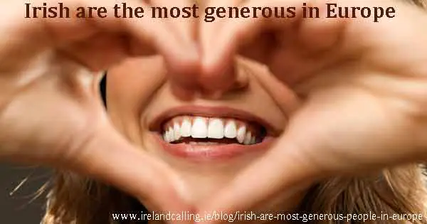 Irish are ‘most generous people in Europe
