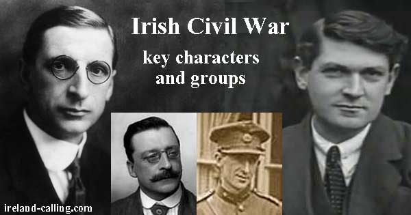 Irish Civil War key characters. Image copyright Ireland Calling