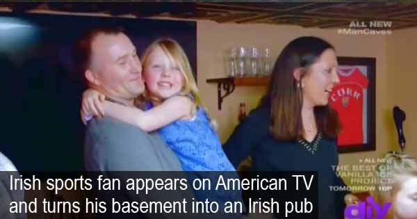 Irish sports fan appears on American TV and turns his basement into an Irish pub