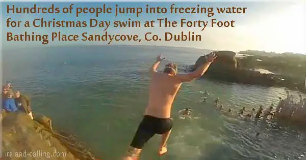 Irish Christmas traditions. Forty foot swim. Image copyright Ireland Calling